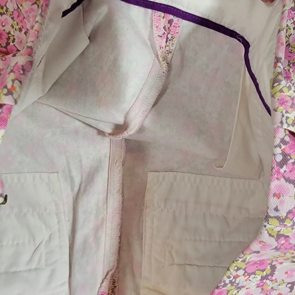 J.Crew Stretch Pink Floral Shorts Side zipper Women's size 6 - Picture 6 of 7